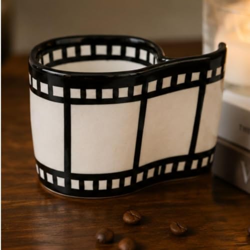 Image of Craftribal Ceramic Reel Cinema Mug - 230 Ml Coffee Mug | Cute Gifts for Girls, Boys, Kids, Friends | Perfect for Tea, Milk, Hot Chocolate & Beverages | Cinema Lovers Birthday, & Gifting Pack of 1