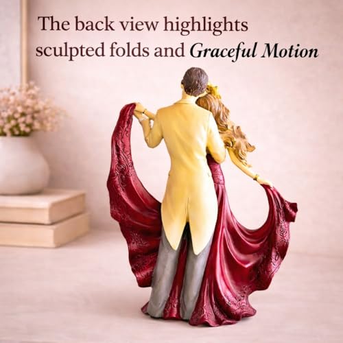 Image of ARMONIA Romantic Dancing Couple Polystone Showpiece|European Love Figurine for Home Decor | Valentine Gift for Girlfriend,Wife & Couple | Anniversary, Wedding,Gift