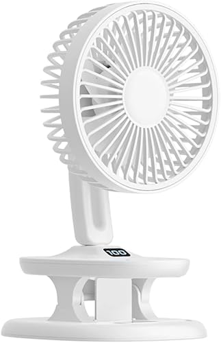 Ventiladores de mesa portátiles de 5 pulgadas con clip, cabezal oscilante de 120 hacia arribaabajo, indicador LED ajustable, ajuste de temporizador,
