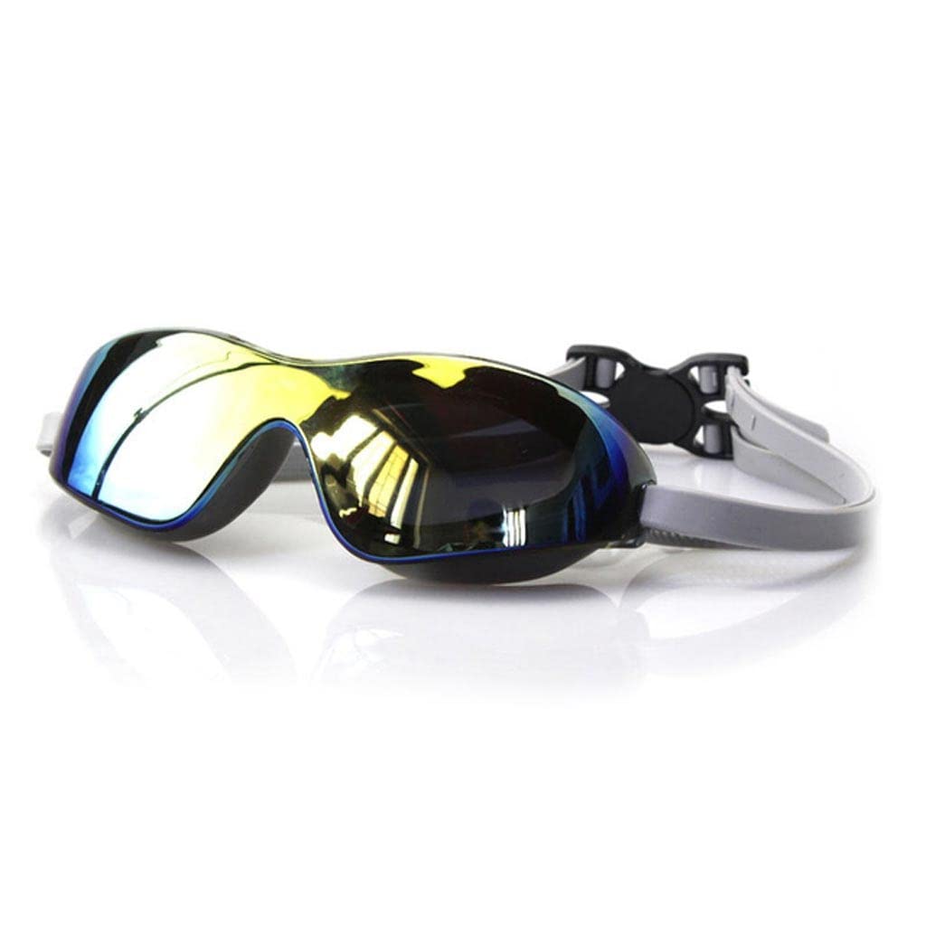 DFrywdgSEY swimming goggles, Large Frame Swimming Goggles Plating Glasses Anti-fog Waterproof UV Protection Professional Swim