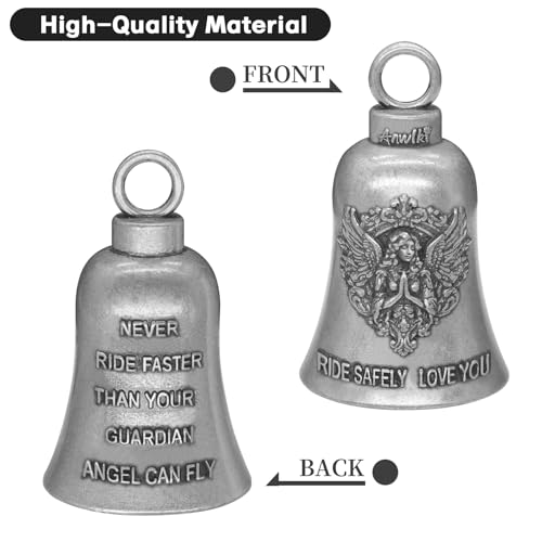 Anwlki Biker Guardian Luck Riding Bell Motorcycle Gremlin Bells with 2 Key Chain Ring Accessories, Motorcycle Bell Hanger