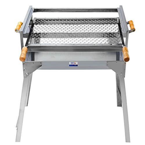 Churrasqueira Aço Inox 430 Grande Portátil Leve 60X40 Mec G