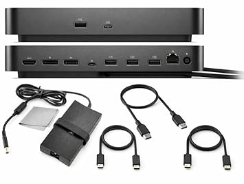 Dell Pro Dock WD25 Universal Docking Station Bundle — USB-C/USB-A Dual Display Dock with 100W Adapter + HDMI Cable + USB-C Cable + DisplayPort Cable + Cleaning Cloth