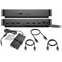Dell Pro Dock WD25 Universal Docking Station Bundle - USB-C/USB-A Dual Display Dock with 100W Adapter + HDMI Cable + USB-C Cable + DisplayPort Cable + Cleaning Cloth
