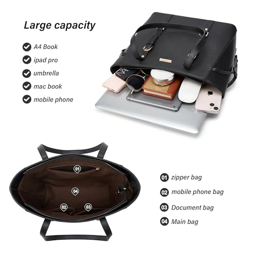 Image of Women Fashion Synthetic Leather Handbags Tote Bag Shoulder Bag Top Handle Satchel Purse Set