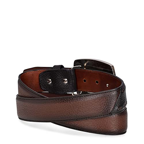 Cuadra Men's Cowboy Belt in Genuine Deer Leather Brown4