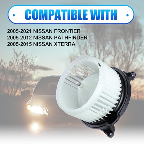 Image of AC Heater Blower Motor Assembly, Blower Motor with Fan Fit for 2005-2021 Frontier, 2005-2012 Pathfinder, 2005-2015 Xterra, 700175 PM9282 27226-EA000 27226-EA010 BM9282 BM9282C 35076 75882 75883