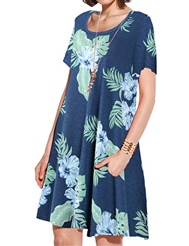Jollielovin Women's Casual Swing Loose T-Shirt Dress Summer Short Sleeve Tunic Dresses With Pockets (Available In Plus Size) #TOP11