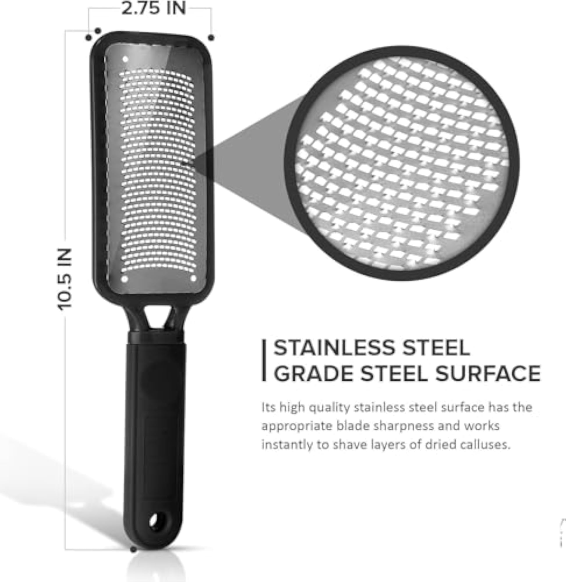 Foot Filer for Dead Skin, Reusable Stainless Steel Callus Remover