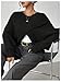 Verdusa Women's Lightweight Asymmetrical Wrap Fall Sweater Tops Old Money Puff Sleeve Cropped Sweaters Coat Black Medium