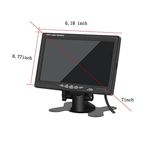 Image of Vehicle Backup Camera 7 inch TFT Monitor,18 IR Night Vision Rear View Camera Without Gride Line IP 68 Waterproof, 4 Pins Aviation Extension Cable for 33FT Length RVs, Bus, Trailer,Truck