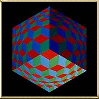 ヴィクトル・ヴァザルリ「正方形讃歌」1983年リトグラフ ヴィクトル・ヴァザルリ「正方形讃歌」1983年リトグラフ