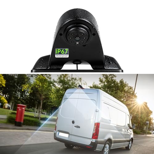 OiLiehu Caméra de Recul pour Mercedes-Benz Sprinter 2006–2018, 720P, Grand Angle de 140°, Étanche IP67, Vision Nocturne Infrarouge, Caméra de Troisième Feu Stop de Voiture, Branchez et Jouez