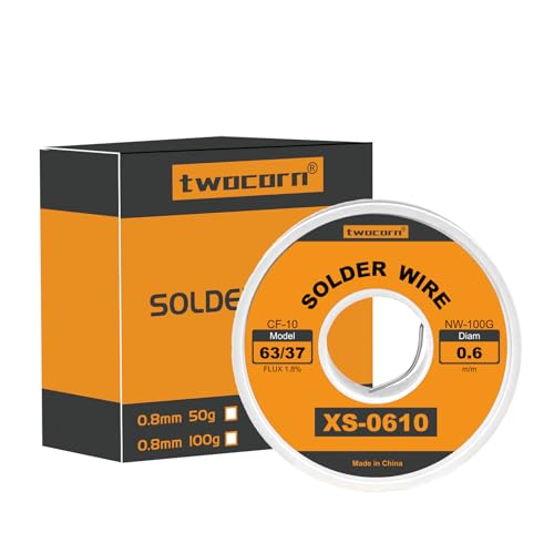 Image of 63 /37 Solder Wire, high Purity no-wash tin-Lead Rosin cored Wire with 1.8% Flux for Electric Soldering (0.6mm 100g)