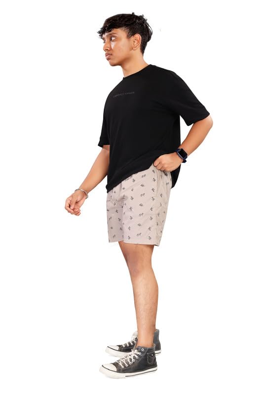 Image of UNOseven Shorts for Boys - 100% Cotton Printed with Side Pockets - Pack of 2 - Available from Size 7 Years to XL