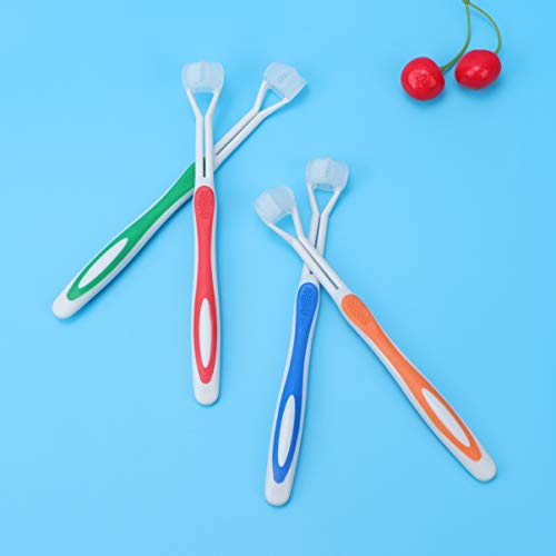 Healifty 4 Pcs 3 Lados Surround Especialidade Escova de Dentes Cobertura Completa Autismo Asd Necess