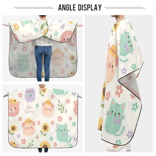 Capa de Corte Kawaii Spring Waterproof para Barbería miniatura 5