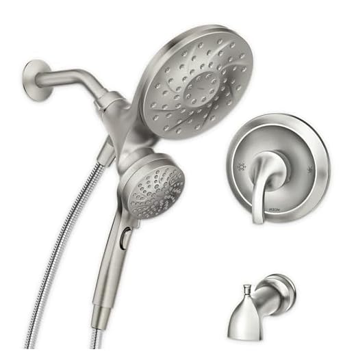Moen 82304SRN Engage Magnetix Multi-Function Handshower and Rainshower Combo Featuring Magnetic Docking System, Spot Resist Brushed Nickel