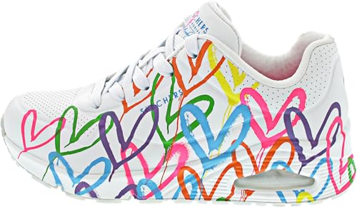 Skechers Uno Highlight Love chaussure mode femme baskets blanches imprimé cœur