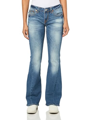 TRUE RELIGION JOYE BIG T フレアデニム　マルチカラー True Religion Women's Rainbow Pkt Joey Lr Flare Big T, San