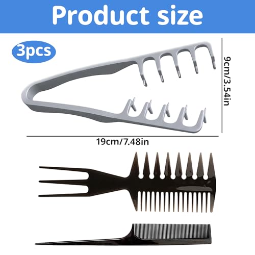 Set de 3 peines texturizadores para peinados esponjosos miniatura 2