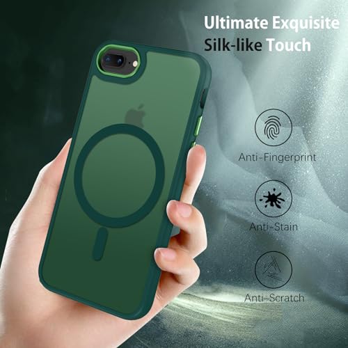 Coque iPhone 8 Plus protection mate verte Magsafe pour éviter les bris
