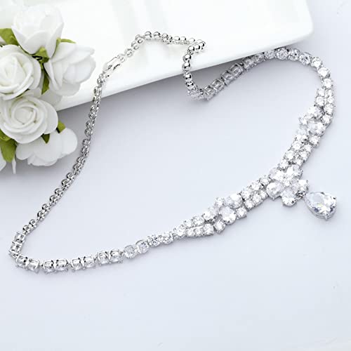 Collier initial argent cadeau idéal femme pendentif fleur brillant 44cm
