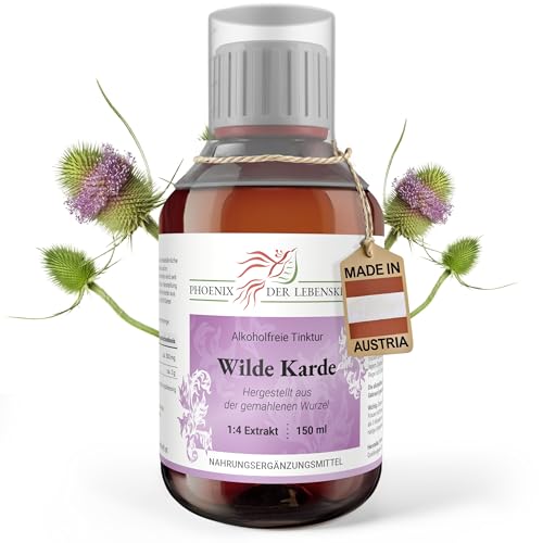 Wilde Karde Tinktur (alkoholfrei) - 150ml Dipsacus fullonum Tropfen 1:4 Extrakt Top Premium Qualität Hergestellt in Österreich Vegan