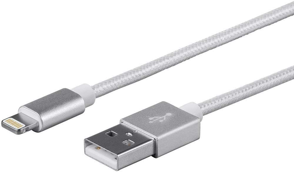 Monoprice Apple MFi Certified Lightning to USB Charge & Sync Cable - 1.5 Feet - White Compatible with iPhone X 8 8 Plus 7 7 Plus 6s 6 SE 5s, iPad, Pro, Air 2 - Palette Series (Pack of 2)