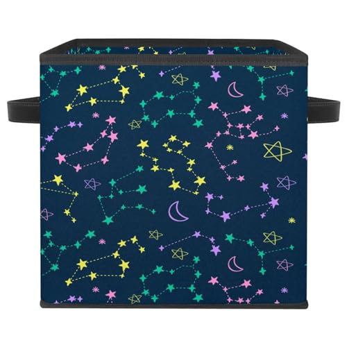 Boîte de rangement zodiaque coloré pliable avec poignées robustes - 2