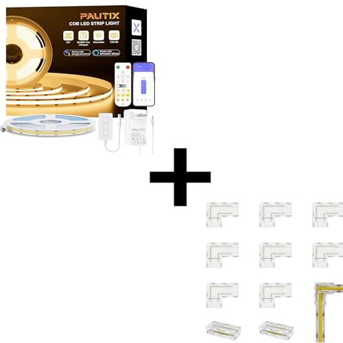 Tira de LED COB PAUTIX 10m 2700K con conectores en L miniatura 1