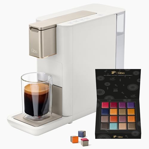 Tchibo Qbo ICONIC Premium Kapselmaschine inkl. 16 recyclebare Qbo Kapseln für Espresso, Caffè und...