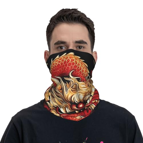 Golden Chinese Dragon negro Vintage Cuello Gaiter Cubreboca Bufanda para Mujeres Hombres Gaiter para Motocicleta Ciclismo Esquí Fiesta miniatura 2