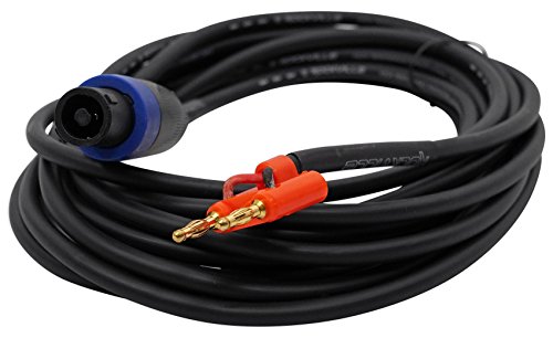 Rockville 20 Foot Speakon To Banana Speaker Cable, 16 Gauge, 100% Copper (Rsb16),Black #TOP2
