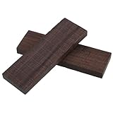 Ipetboom Bois D’ébène Brut pour Lutherie Guitare Acoustique 2 Pièces pour Fabrication Chevalet, Sillets et Écrous Accessoires Bois pour Réparation et Création Instruments de Musique