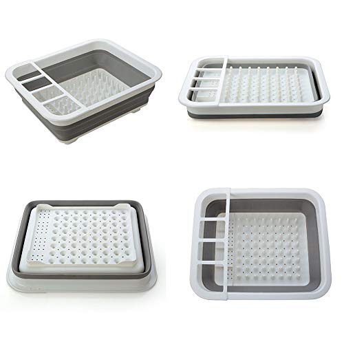 Zowaysoon Collapsible Drying Dish Storage Rack Portable Dinnerware Organizer For Small Kitchen, Camper, Rv, Caravan, Travel Trailer #TOP3