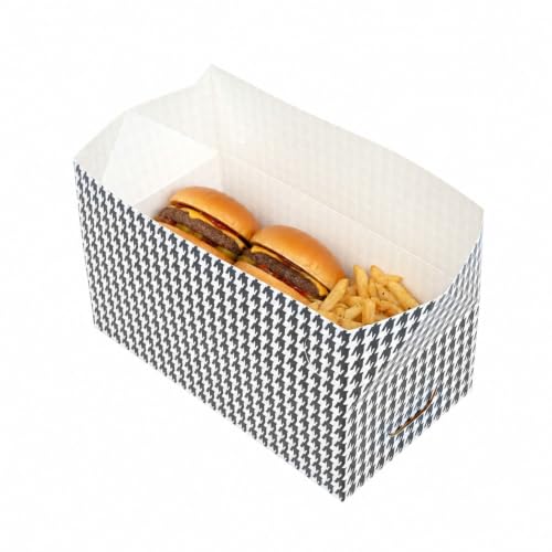 Image of Restaurantware Takeout Lunch Box 400 Count 71 Ounce Paper Spillage Resistant Container Black Houndstooth Design Freezer-Safe Food Box For Catering And Food Trucks
