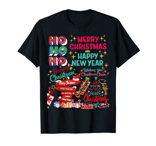 Happy Christmas, Ho Ho, Joy, Text, Costume Santa , Funny Tee Camiseta