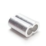 125 Stücke Aluminiumhülsen Alu Klemme,Alu-Crimpschlaufe Würgeklemmen mit Doppelhülsen,Seilklemme 2.5mm,Würgeklemmen aus Aluminium mit Aufbewahrungsbox für Stahlseil