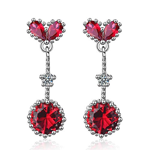 Bijoux rubis rouge coeur en argent pour rayonner en soirée de gala