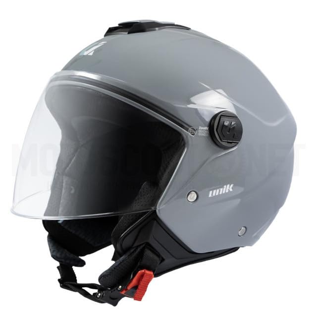 SpiritMoto unik Casco Moto Jet Abierto Motocicleta Scooter Ciclomotor Hombre/Mujer Airflow Cierre Micrométrico Desmontable Homologado - Nardo Grey Talla M