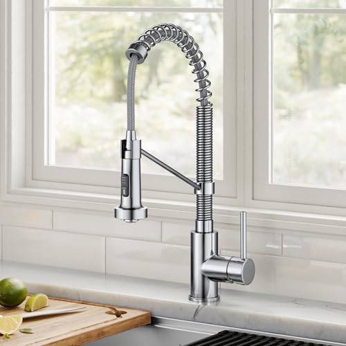 Image of KRAUS Bolden Commercial Style 2-Function Single Handle Pull Down Kitchen Faucet in Chrome, KPF-1610CH (Pack of 1)