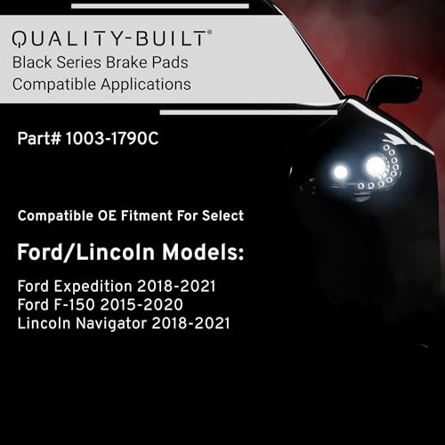 Image of QUALITY-BUILT Rear Ceramic Brake Pads, Black Series 1003-1790C, Compatible with 2015-2021 Ford /Lincoln (Expedition,F-150,Navigator)