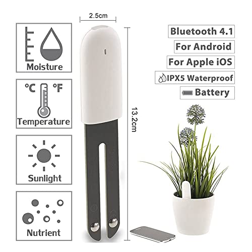 Soil Moisture Meter 4 in 1,Plant Water Monitor,Automatically detect Moisture/Temperature/Light/Fertility,Can Connect to Mobile Phone via Bluetooth,Hygrometer Sensor for Indoor Plants (1pc) - Image 3