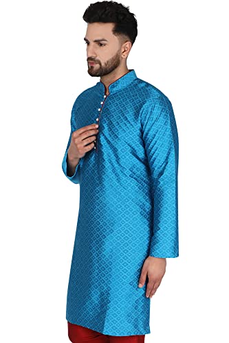 Image of Amazon Brand - Anarva Men's Indian Art Silk Casual Kurta for Wedding
