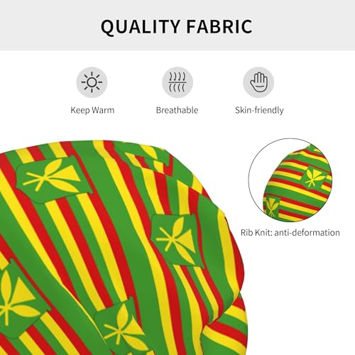 Kanaka Maoli Native Hawaiian Flag Children Hip Hop Knitted Hat Kids Elastic Leisure Knit Cap Warm Sleep Beanies Black3
