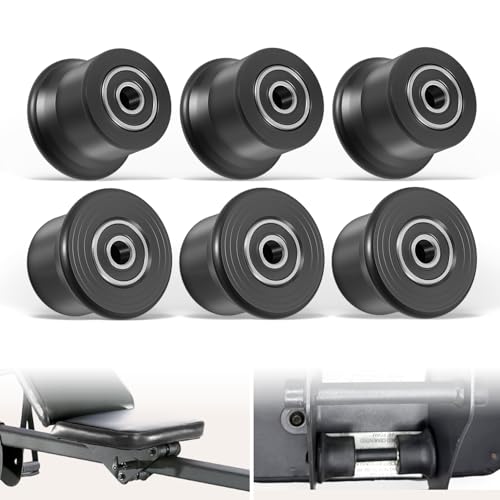 6-Pack Sliding Seat Bracket Rollers Kit, fits for Bowflex Home Gym Workout Systems Replacement Rollers Compatible with Blaze, Classic, Elite, Motivator2, Pr1000 Models