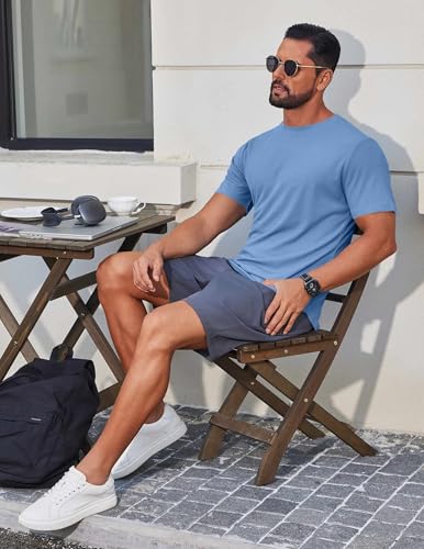 Image of COOFANDY Mens Muscle T Shirts Short Sleeve Slim Fit Tshirts Gym Workout Athletic Crewneck Shirt