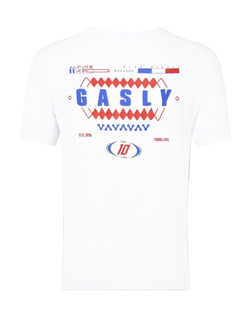 Castore Alpine Racing F1 Pierre Gasly Relaxed Fit T-Shirt, White, S