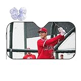 人気 大谷翔平 サンシェード 車フロント ガラスカバー 遮光 断熱 車用 紫外線カット 簡単着脱 吸盤 車用サンシェード 保護四季用 雑貨 140*76cm